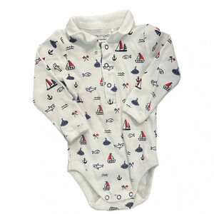BOUT CHOU Infant Onesie Ship Nautical Print